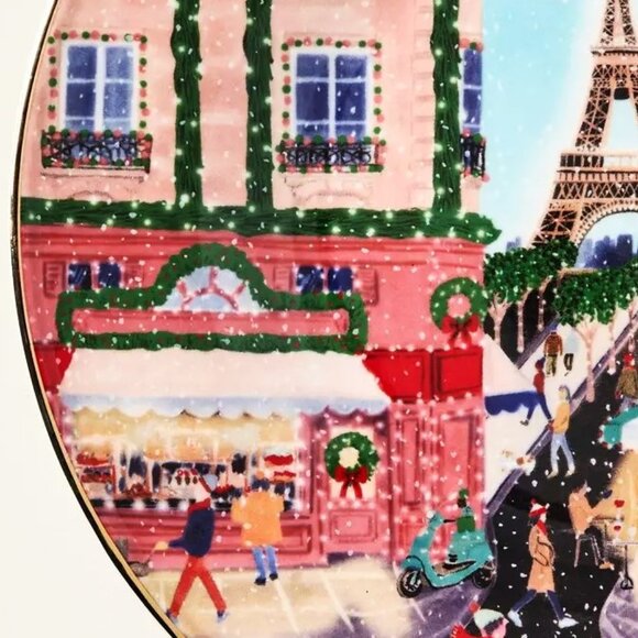 Anthropologie Holiday In The City Dessert Plate Paris 2025 Stoneware New 8.25" - Picture 4 of 9